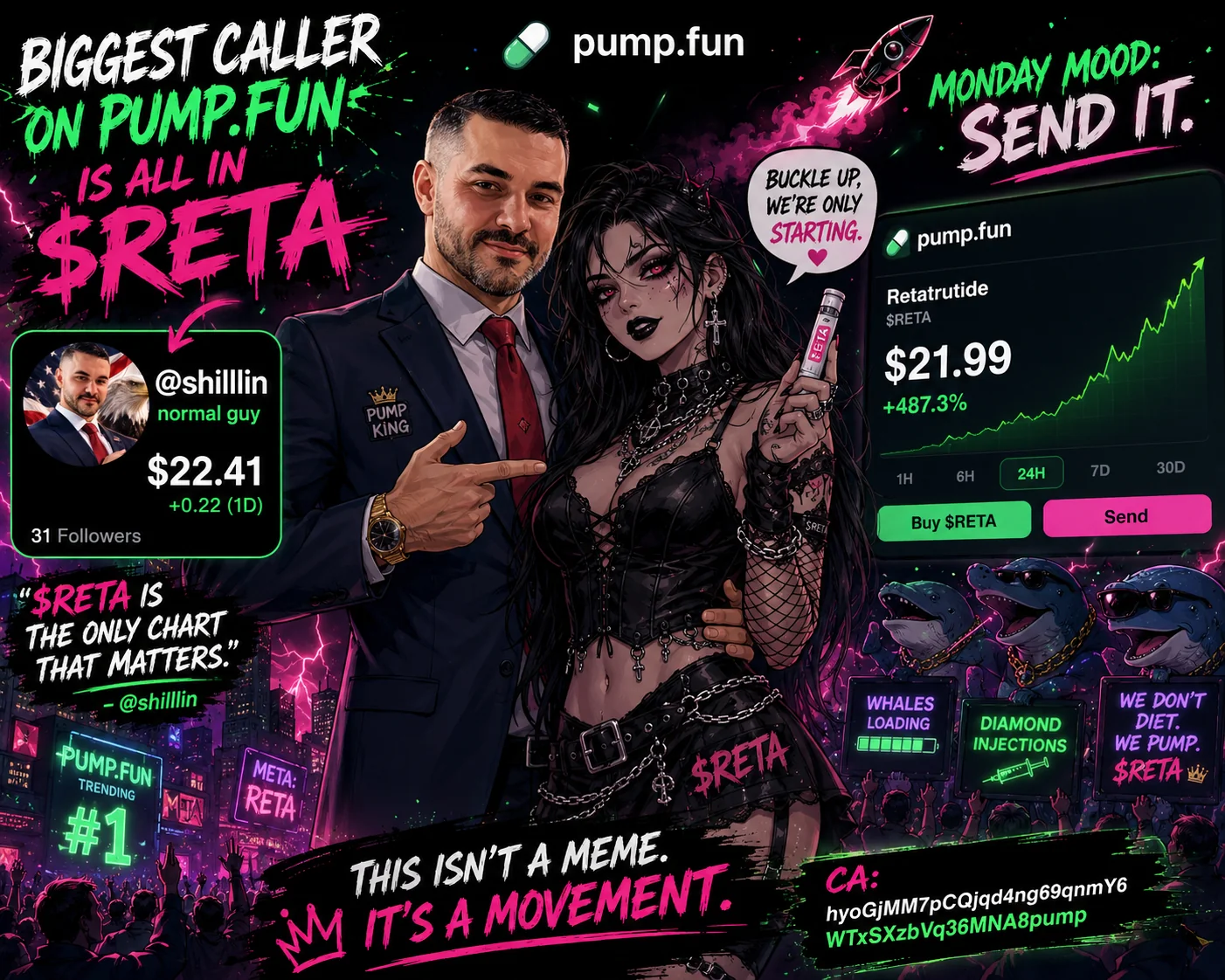 Goth Reta and crypto caller poster
