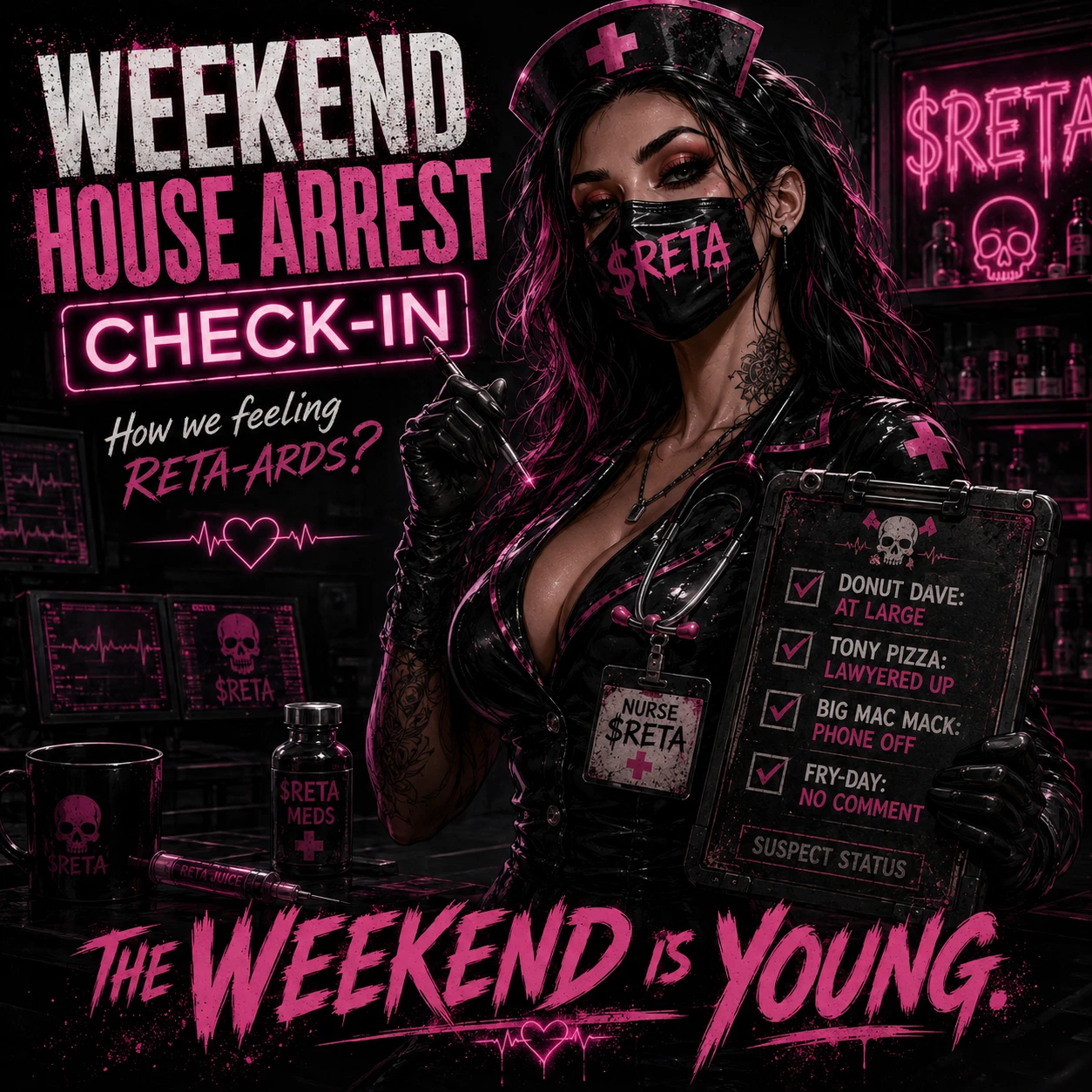 Weekend House Arrest check-in poster